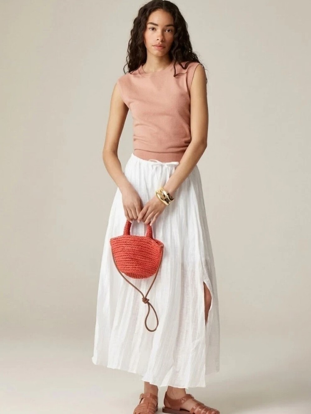 J.Crew Featherweight Cashmere-blend Cropped Sweater Shellin Rosy Dune Small NWT